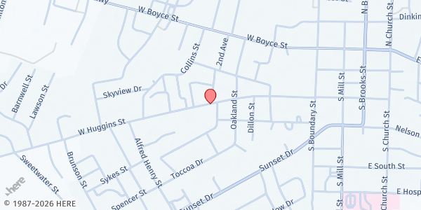 Map showing Maranatha SDA Church at 314 W. Huggins St., Manning, SC