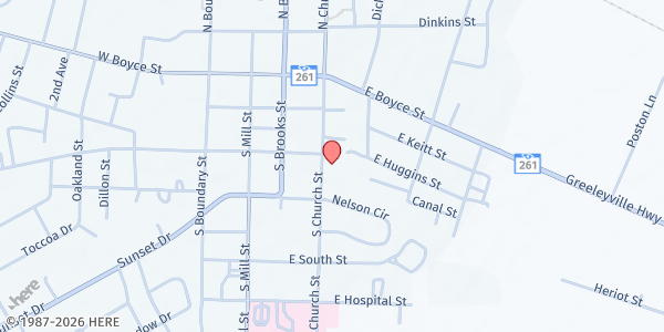 Map showing Vision By Design, INC at 206 S Church Street, Manning, SC