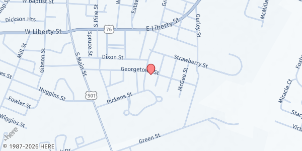 Map showing Monuments of Faith at 702 Georgetown Street, Marion, SC