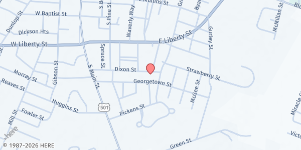 Map showing Mt. Olive SDA Church at 512 Henry Mcgill St., Marion, SC