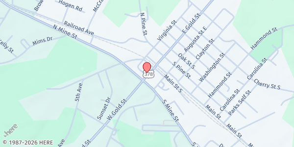 Map showing Spirit and Life Community Church at 118 W. Gold St., McCormick, SC