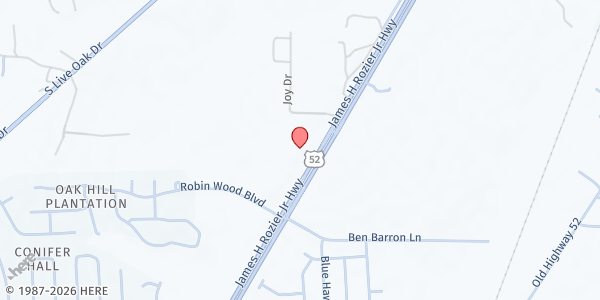 Map showing Berkeley Church of Christ at 1483 US-52 S, Moncks Corner, SC