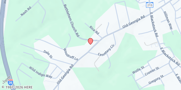 Map showing Bethlehem Baptist at 797 Old Georgia Road, Moore, SC