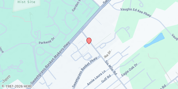 Map showing East Cooper Community Outreach - Main Location at 1145 Six Mile Rd, Mount Pleasant, SC