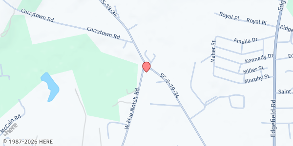 Map showing Sweetwater Baptist Church at 198 Sweetwater Rd., Murphys Estates, SC