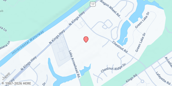 Map showing Christian Mission Outreach at 9714 N Kings Hwy Unit #132, Myrtle Beach, SC
