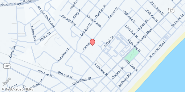 Map showing Community Resource Center - Myrtle Beach - Sandy Grove at 1008 Carver St, Myrtle Beach, SC