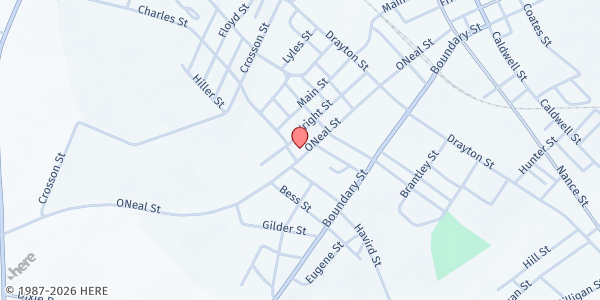 Map showing God's Abundance for All People at 501 O'Neal Street, Newberry, SC