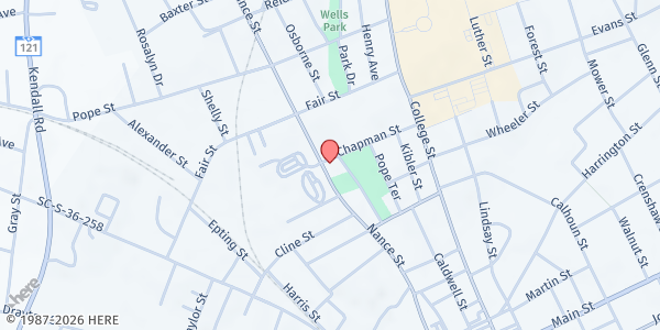 Map showing Living Hope Food Pantry at 1830 Nance Street, Newberry, SC