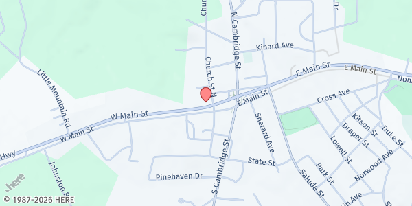 Map showing Holly Self Drummond Lifeline Minitries Food Pantry at 202 W. Main St., Ninety Six, SC