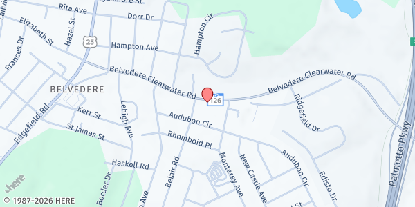 Map showing Community Ministry of North Augusta at 531 Belvedere-Clearwater Rd., North Augusta, SC