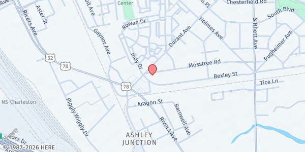 Map showing Canaan M.B.C. at 1561 Mosstree Rd., North Charleston, SC