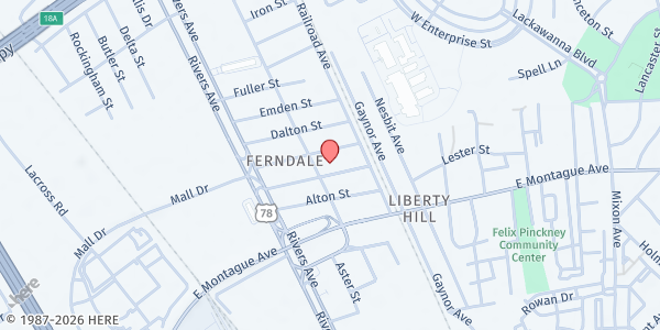 Map showing Charleston Community Impact at 4870 Piedmont Ave., North Charleston, SC