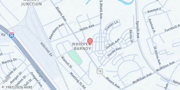 Map showing Community Resource Center North Carleston at 3947 Whipper Barony Ln., North Charleston, SC