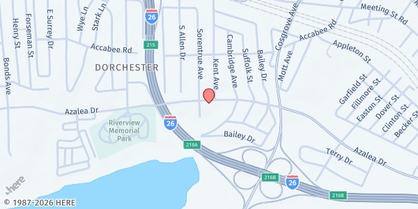 Map showing House of Hope at 3629 Azalea Dr., North Charleston, SC