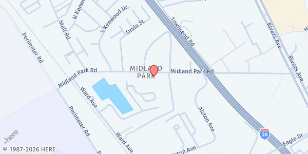 Map showing Lowcountry C.A.R.E.S. - North Charleston at 2427 Midland Park Rd., North Charleston, SC