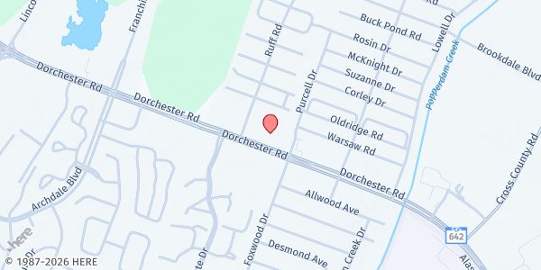 Map showing Metropolitan Community Church at 7860 Dorchester Rd., North Charleston, SC