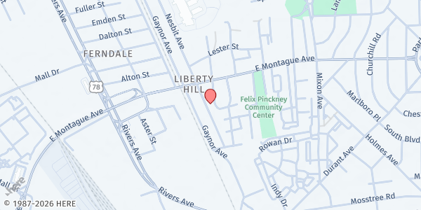 Map showing Royal Baptist Church at 4761 Luella Ave., North Charleston, SC