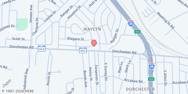 Map showing Shiloh SDA Church at 3914 Dorchester Rd., North Charleston, SC