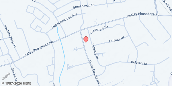 Map showing Tabernacle of Prayer for All at 7420 Cross County Rd., North Charleston, SC