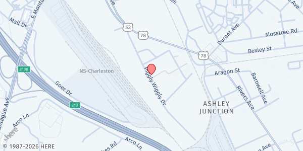 Map showing Union Baptist Church at 4428 Piggly Wiggly Ave., North Charleston, SC