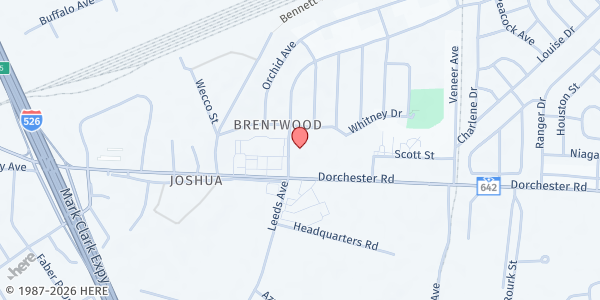 Map showing Unity of Charleston - Food Pantry at 2535 Leeds AVE, North Charleston, SC