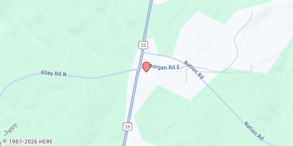 Map showing Bread from Heaven Food Pantry at 6516 Hwy. 25, North Hodges, SC