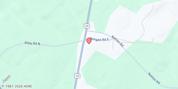 Map showing Bread from Heaven Food Pantry at 6516 Hwy. 25, North Hodges, SC