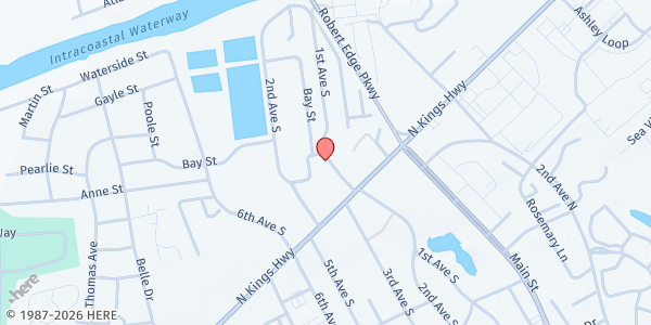 Map showing North Myrtle Beach Farmer's Market at 925 1st Ave S, North Myrtle Beach, SC