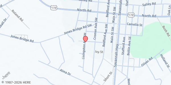 Map showing Faith Deliverance Center of Praise at 317 Pou St., North, SC