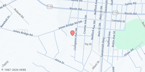 Map showing Faith Deliverance Center of Praise at 317 Pou Street North, North, SC