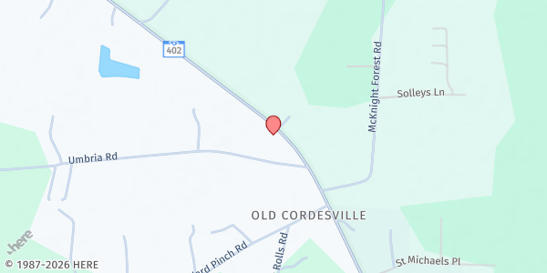 Map showing Cordesville First Baptist at 1913 Hwy. 402, Old Cordesville, SC