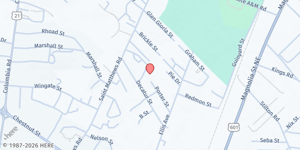 Map showing Christ Is The Answer SDA Church at 1202 Decatur St., Orangeburg, SC