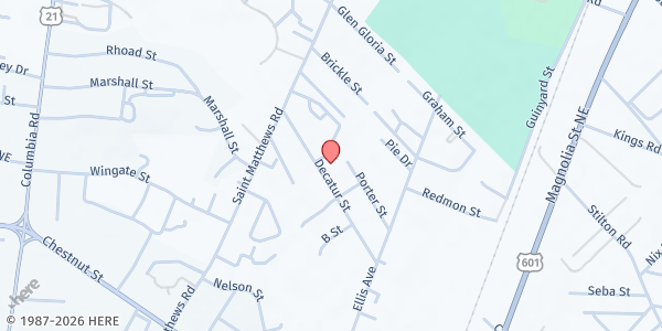 Map showing Christ Is The Answer SDA Church at 1202 Decatur Street, Orangeburg, SC