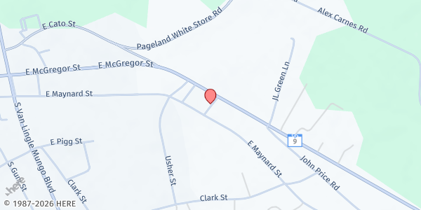 Map showing Pageland Sda at 46 H.C. Gibson Road, Pageland, SC