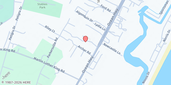 Map showing Baskervill Food Pantry at 113 Baskervill Dr., Pawleys Island, SC