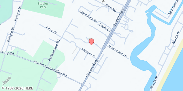 Map showing Holy Cross Faith Memorial Episcopal Church at 99 Baskervill Dr, Pawleys Island, SC