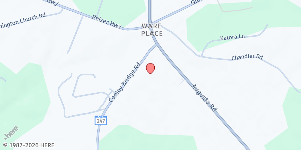 Map showing Beech Springs Church at 125 Cooley Bridge Rd, Pelzer, SC