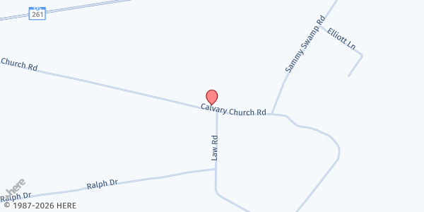 Map showing Calvary Missionary Baptist Church at 10075 Calvary Church Rd., Pinewood, SC