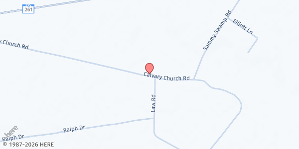 Map showing Calvary Missionary Baptist Church-Pinewood at 10075 Calvary Church Road, Pinewood, SC