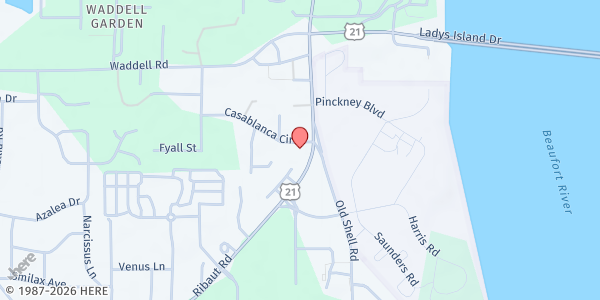 Map showing Help of Beaufort at 1600 Ribaut Road, Port Royal, SC