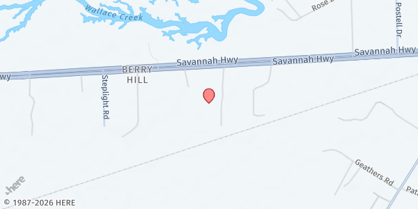 Map showing Bethel AME Ravenel at 4595 Savannah Hwy, Ravenel, SC