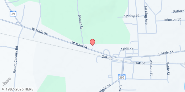 Map showing Ridge Spring Food Distribution at 906 W. Main St., Ridge Spring, SC