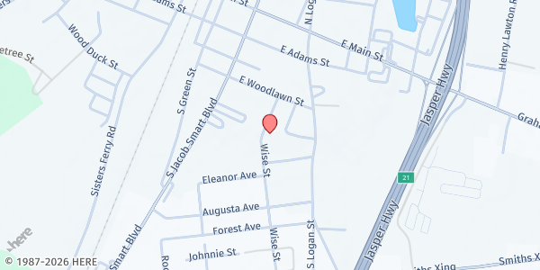 Map showing E&M Foundation at 444 Wise Street, Ridgeland, SC