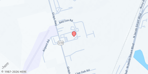 Map showing Jasper County Hunger Free Zone at 1506 Grays Hwy, Ridgeland, SC