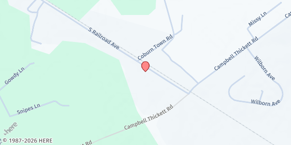 Map showing Bethel AME Church - Ridgeville at 165 S. Railroad Ave., Ridgeville, SC