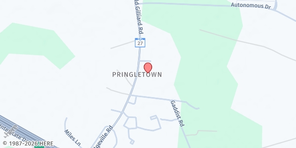 Map showing Favor Ministries Outreach at 1116 Old Gilliard Rd, Ridgeville, SC