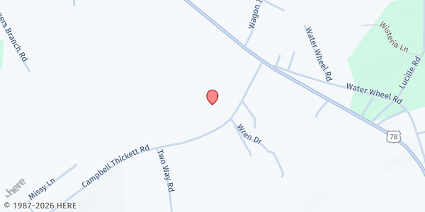 Map showing Zion Pilgrim Christian Church at 168 Campbell Thickett Rd., Ridgeville, SC