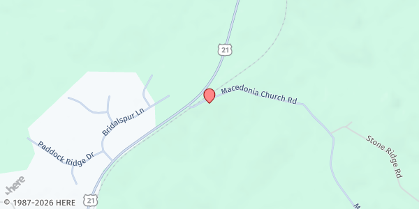 Map showing Macedonia Baptist Church Of Ridgeway at 72 Macedonia Church Road, Ridgeway, SC