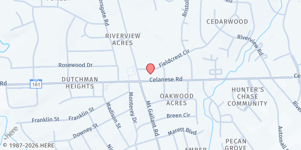 Map showing Covenant Presbyterian Church at 1830 Celanese Rd., Rock Hill, SC